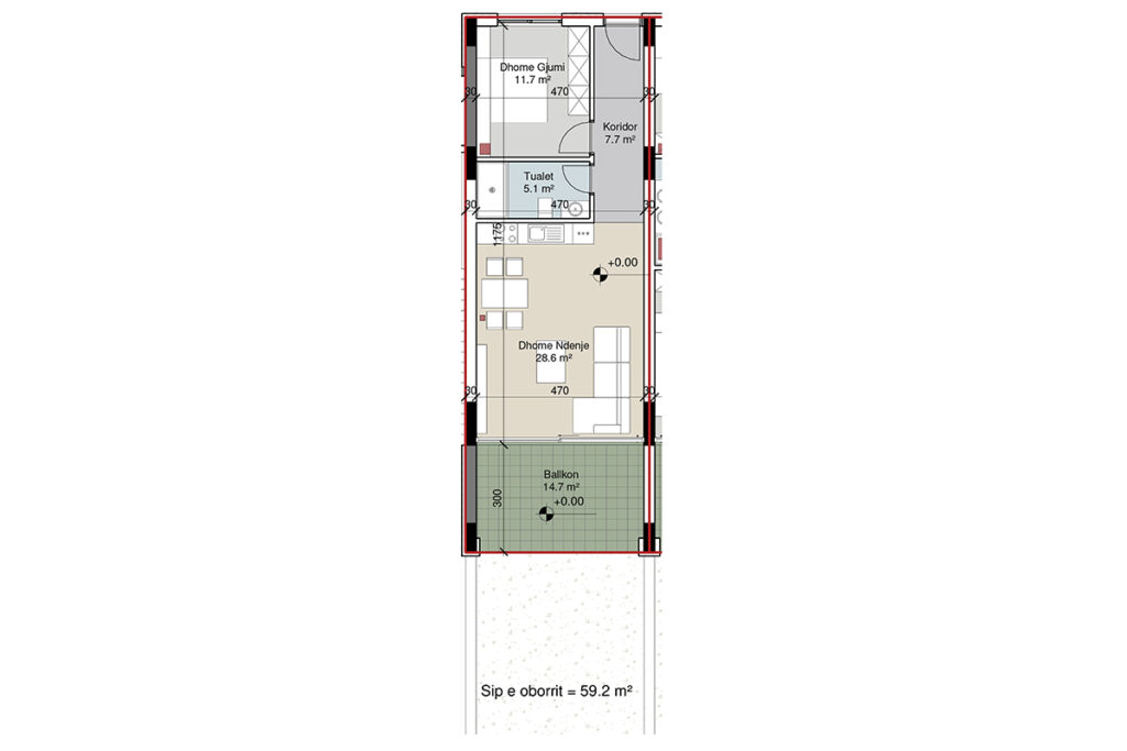 Banesë 86m² + 59.2m² në SHITJE në Gjirin e Lalëzit