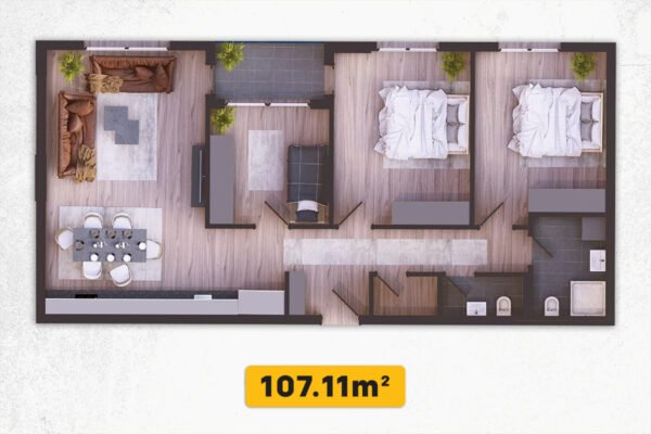 Banesa 107.11m² në #SHITJE në Dragodan / Arbëri