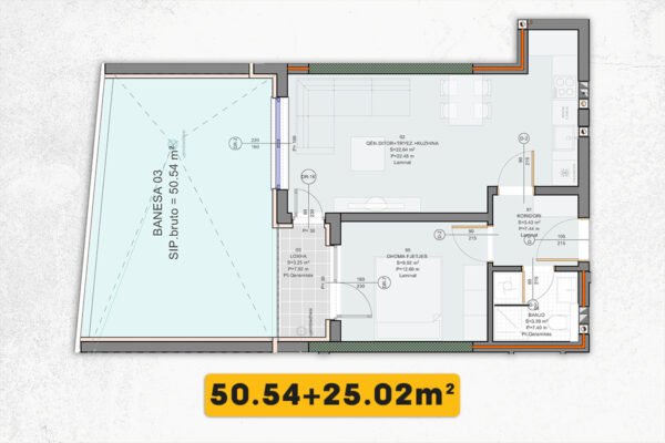 Banesë 50.54m² + 25.02m² në #SHITJE në Emshir