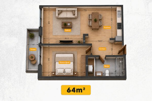 Banesë 64m² në #SHITJE në Dragodan