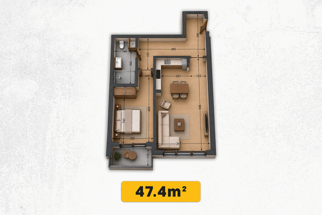 Banesë 47.4m² neto në SHITJE në Lagjen Kodrina