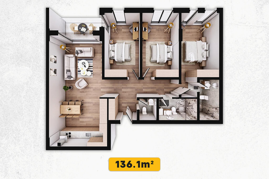 Banesë 136.1m² në SHITJE te Prishtina e Re